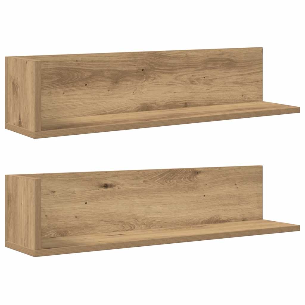 Étagères murales 2 pcs chêne artisanal 75x16,5x16,5 cm - XIOS