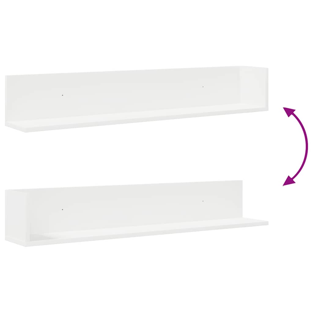 Étagères murales 2 pcs blanc 100x16,5x16,5 cm bois d'ingénierie - XIOS