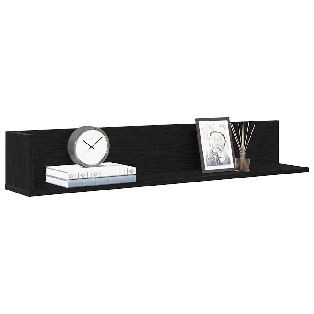 Étagères murales 2 pcs noir 100x16,5x16,5 cm bois d'ingénierie - XIOS