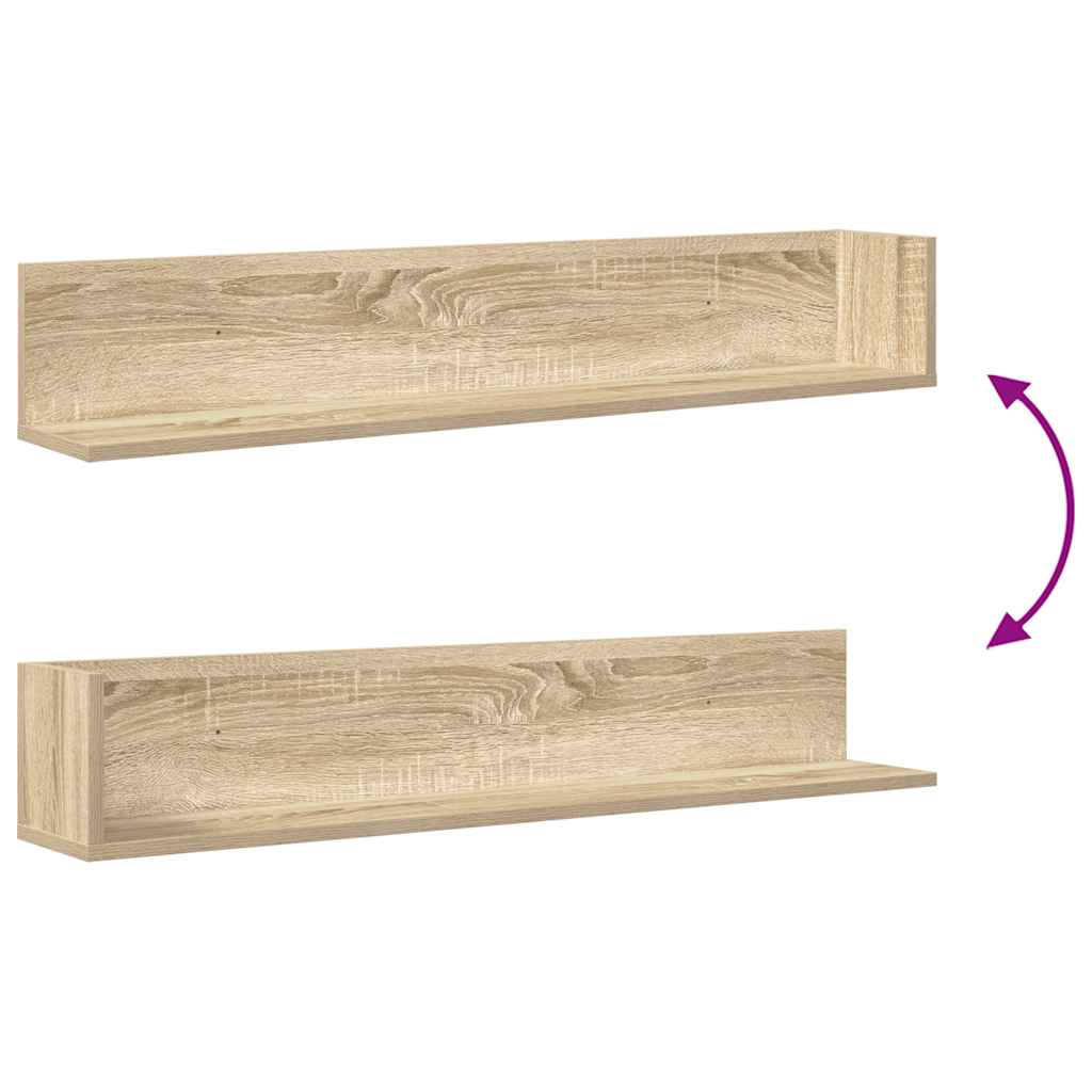 Étagères murales 2 pcs chêne sonoma 100x16,5x16,5 cm - XIOS
