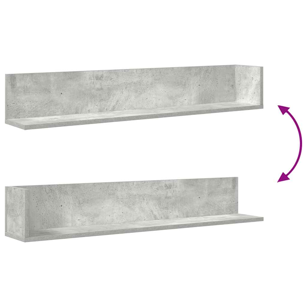 Étagères murales 2 pcs gris béton 100x16,5x16,5 cm - XIOS