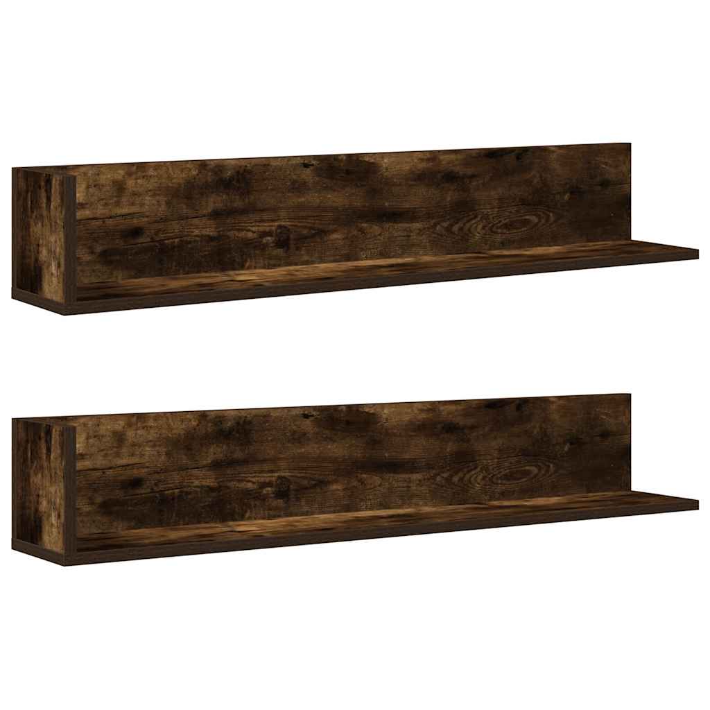 Étagères murales 2 pcs chêne fumé 100x16,5x16,5 cm - XIOS