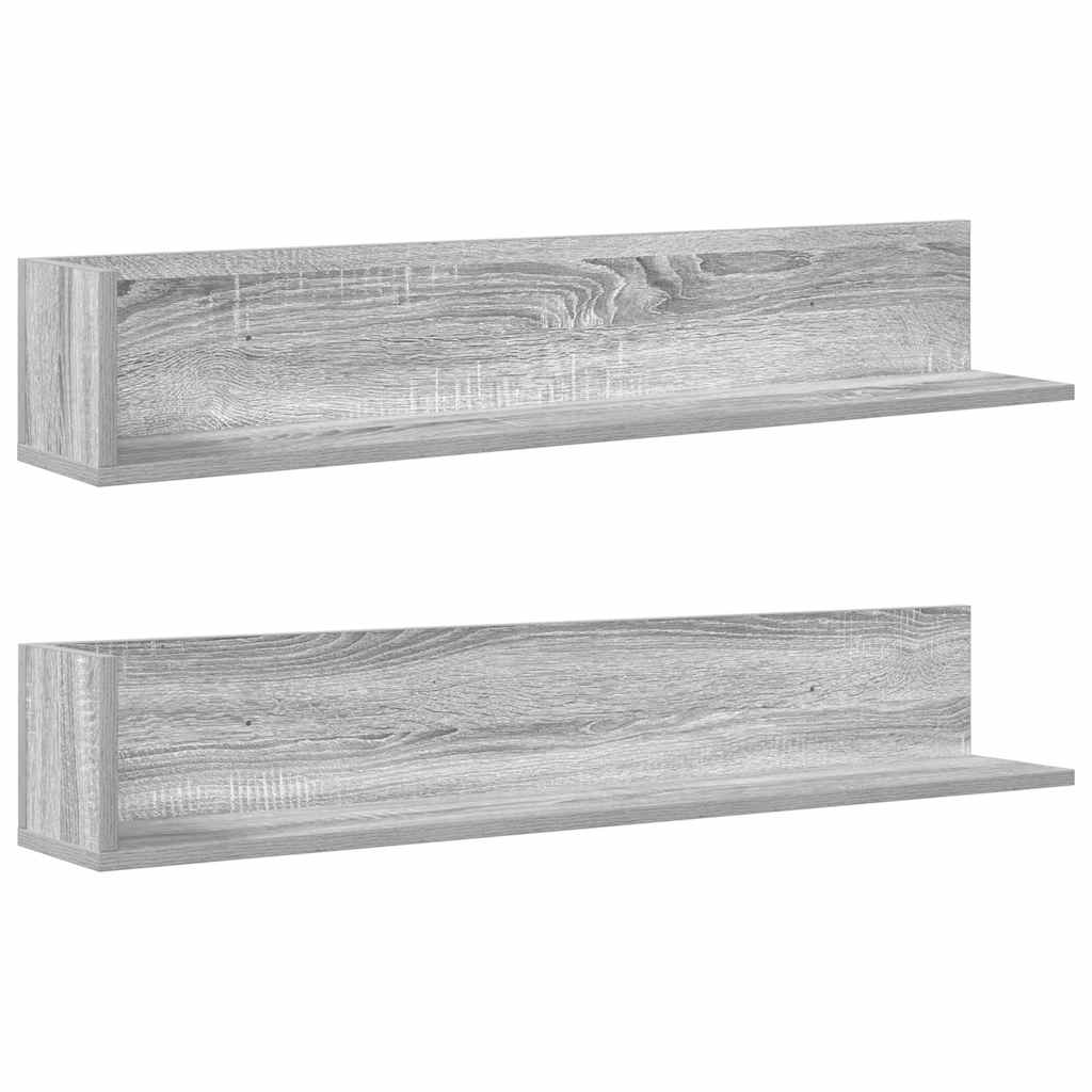 Étagères murales 2 pcs sonoma gris 100x16,5x16,5 cm - XIOS