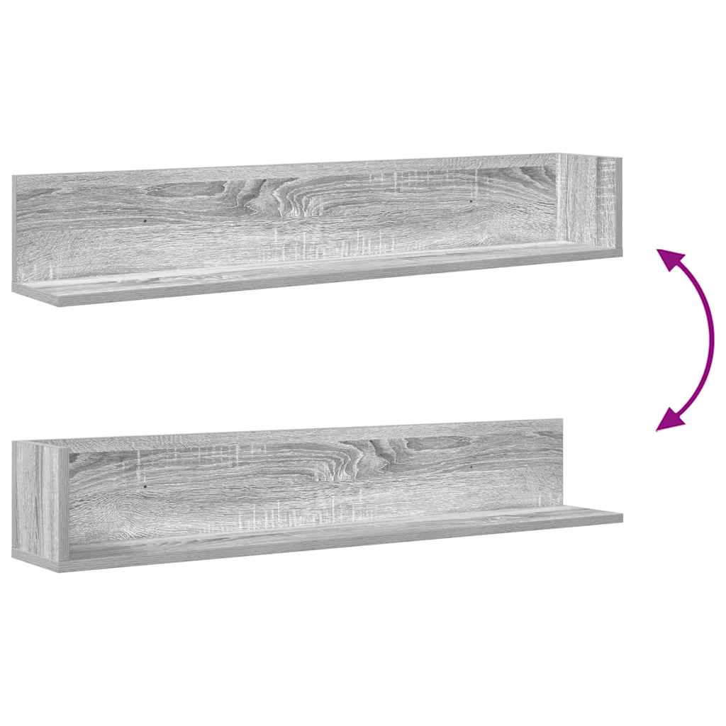 Étagères murales 2 pcs sonoma gris 100x16,5x16,5 cm - XIOS