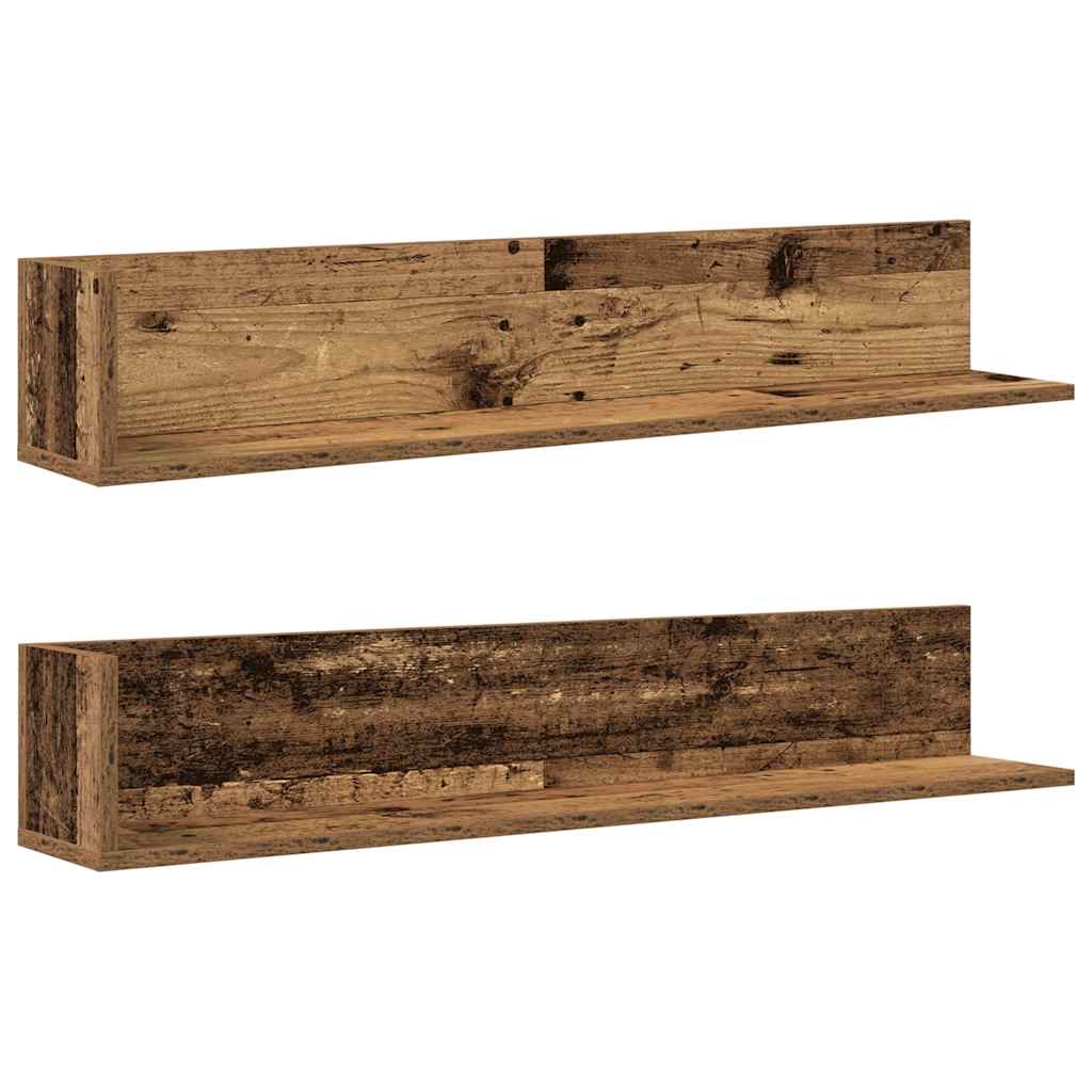 Étagères murales 2 pcs vieux bois 100x16,5x16,5 cm - XIOS