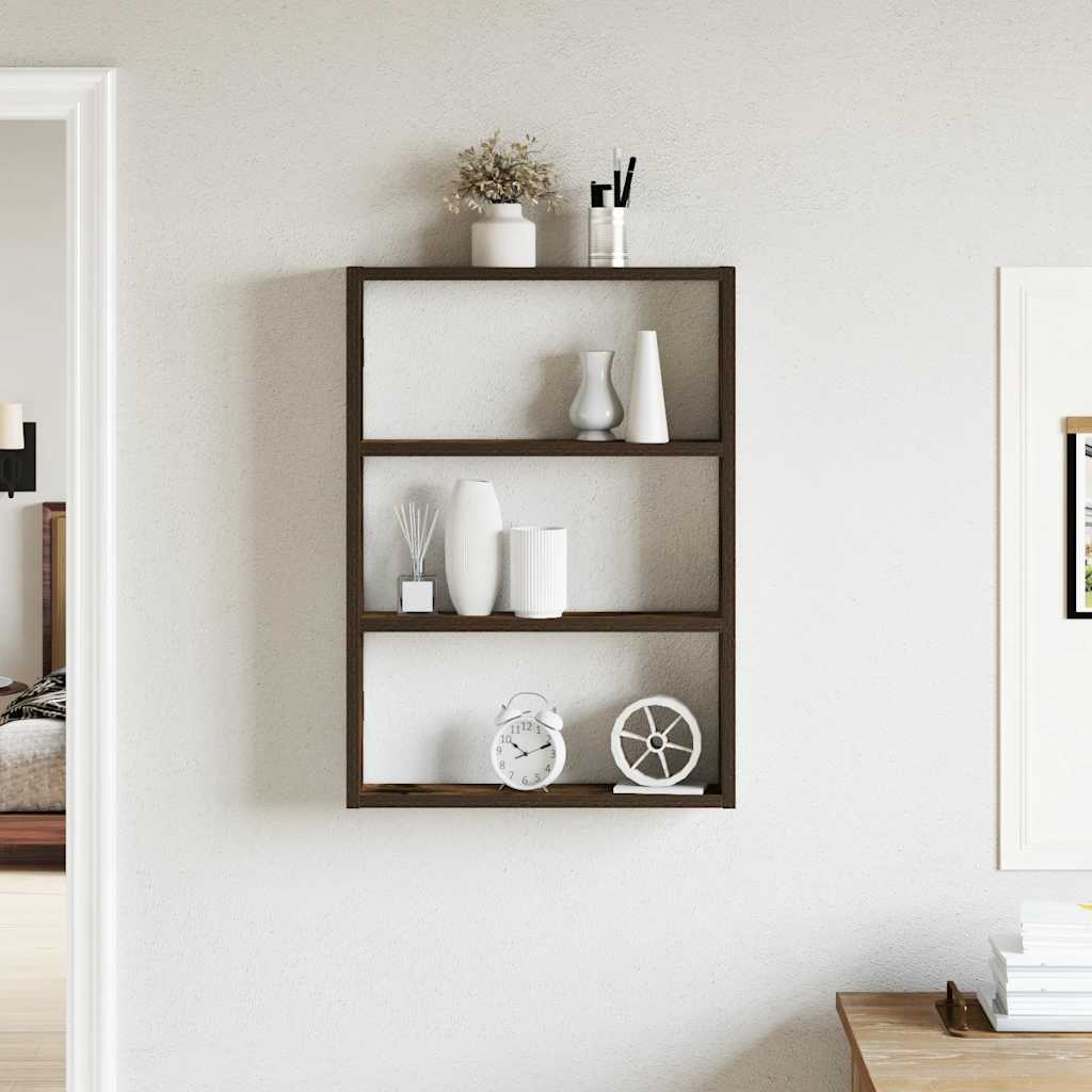 Étagère murale chêne fumé 43x9x60 cm bois d'ingénierie - XIOS