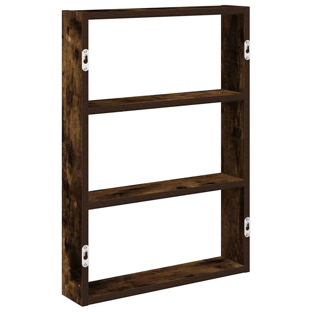 Étagère murale chêne fumé 43x9x60 cm bois d'ingénierie - XIOS