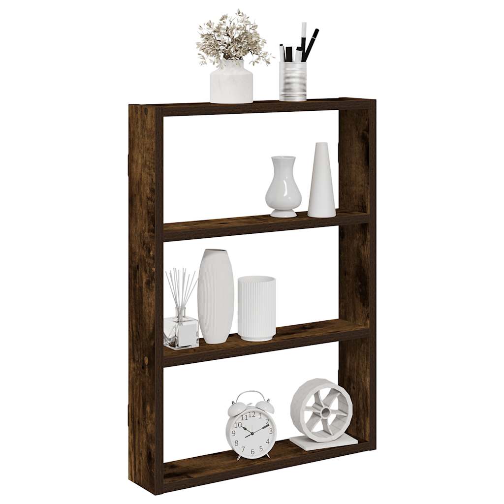Étagère murale chêne fumé 43x9x60 cm bois d'ingénierie - XIOS