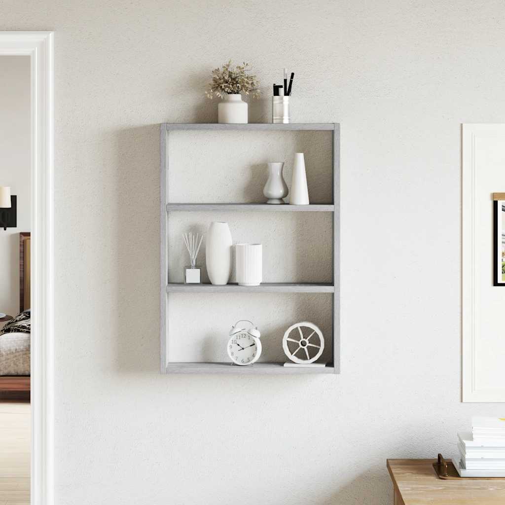 Étagère murale sonoma gris 43x9x60 cm bois ingénierie - XIOS