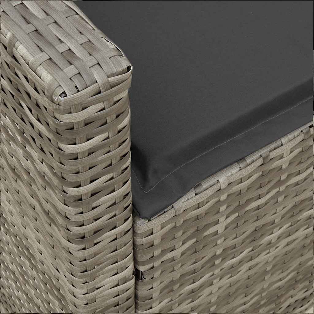 Canapé de jardin avec coussins 5 places gris résine tressée - XIOS