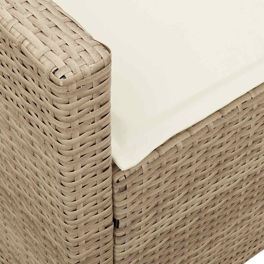 Canapé de jardin avec coussins 5 places beige résine tressée - XIOS