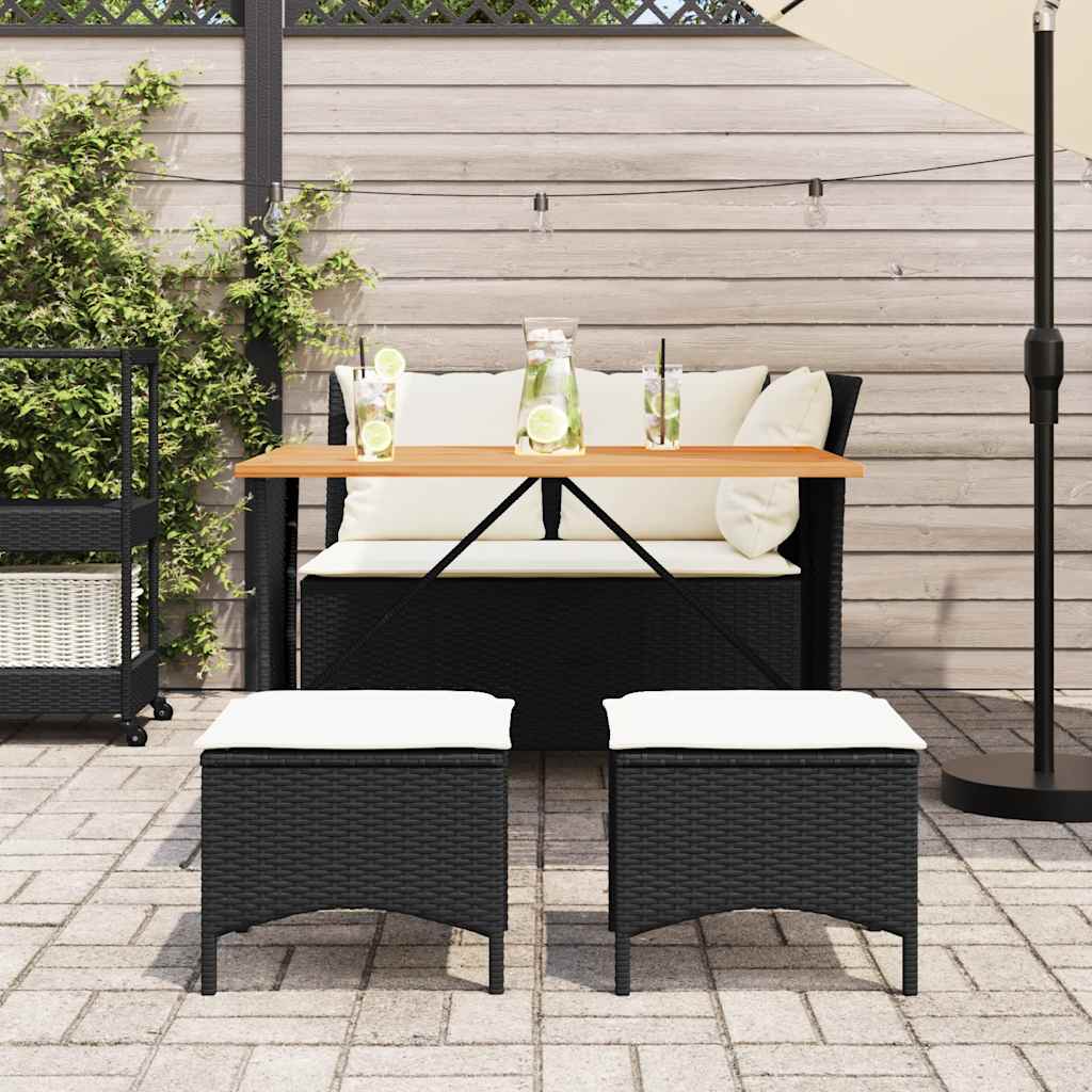 Ensemble à manger de jardin 4 pcs avec coussins noir - XIOS