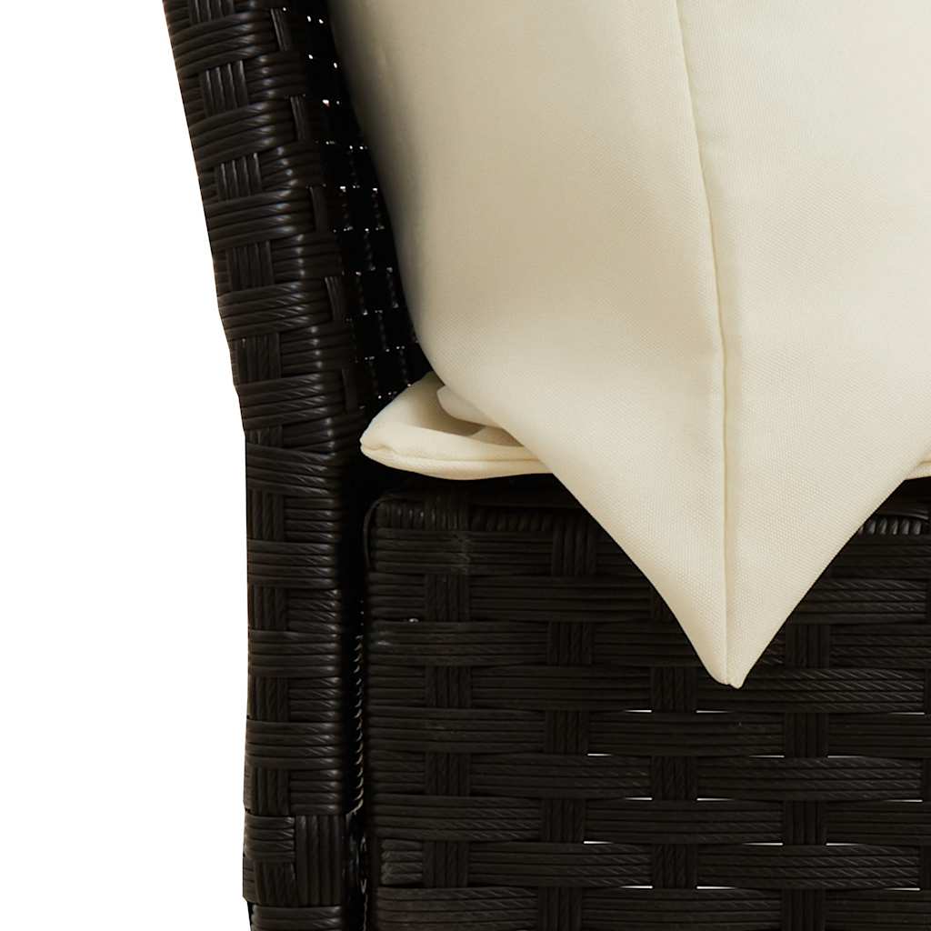 Ensemble à manger de jardin 4 pcs avec coussins noir - XIOS