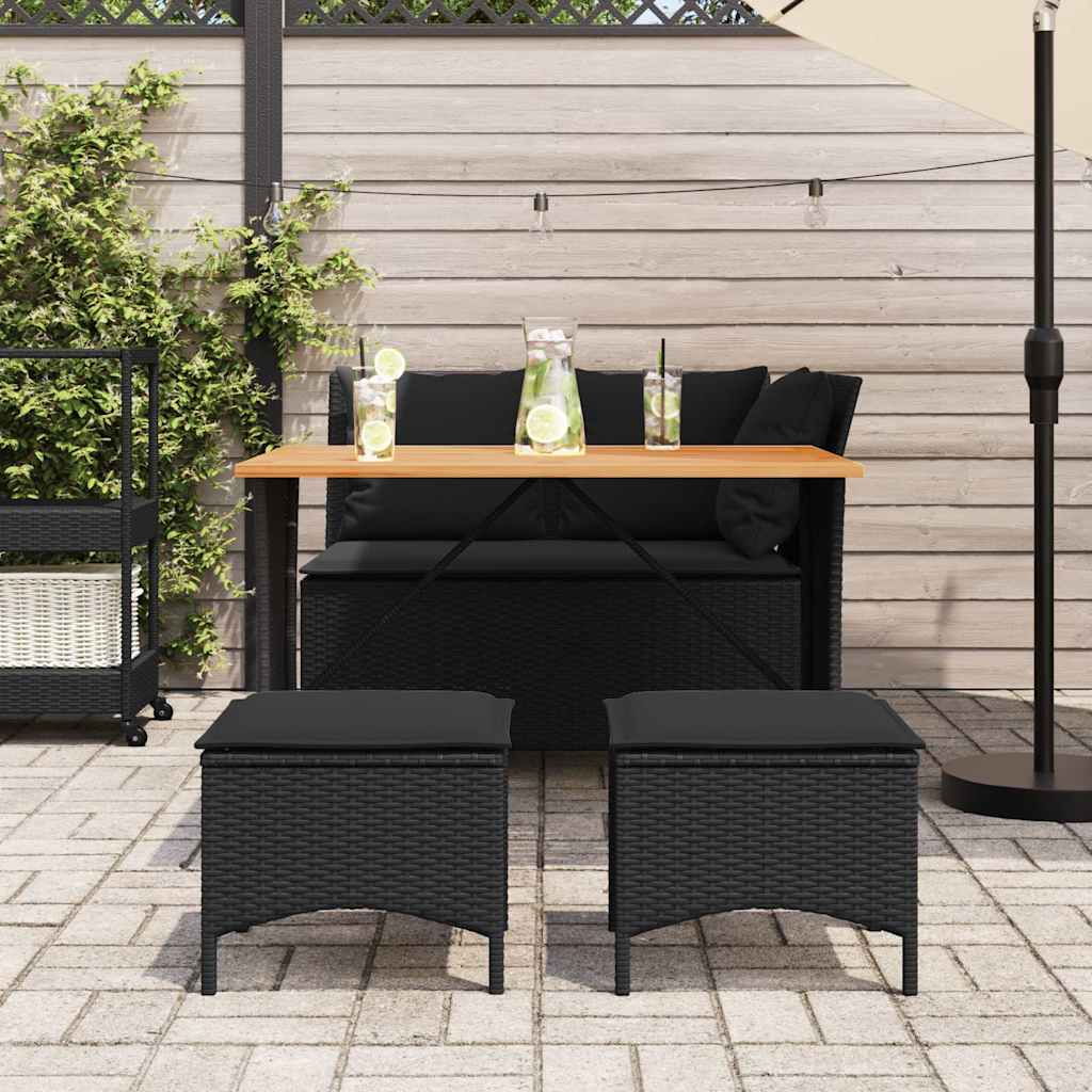 Ensemble à manger de jardin 4 pcs avec coussins noir - XIOS