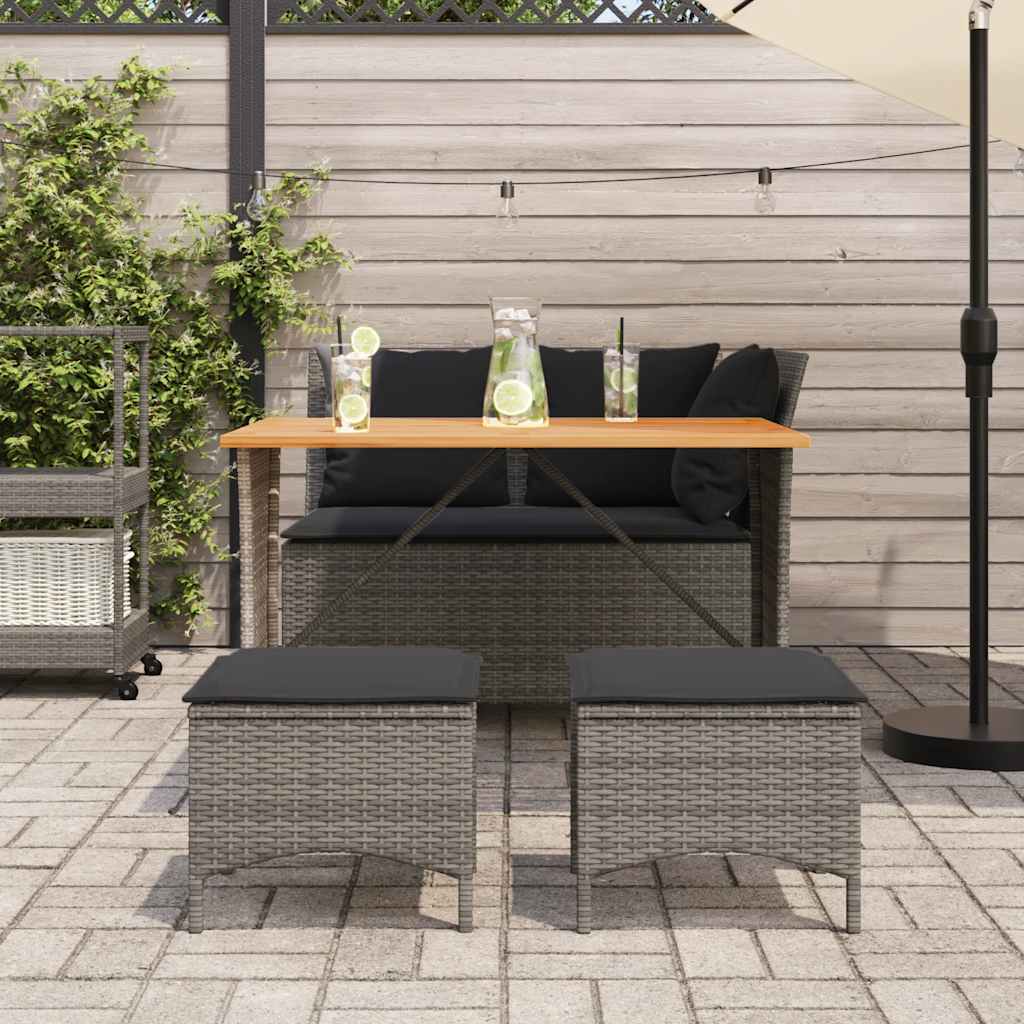 Ensemble à manger jardin 4pcs et coussins Gris Résine tressée - XIOS
