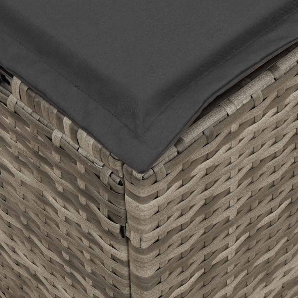 Ensemble à manger jardin 4pcs et coussins Gris Résine tressée - XIOS
