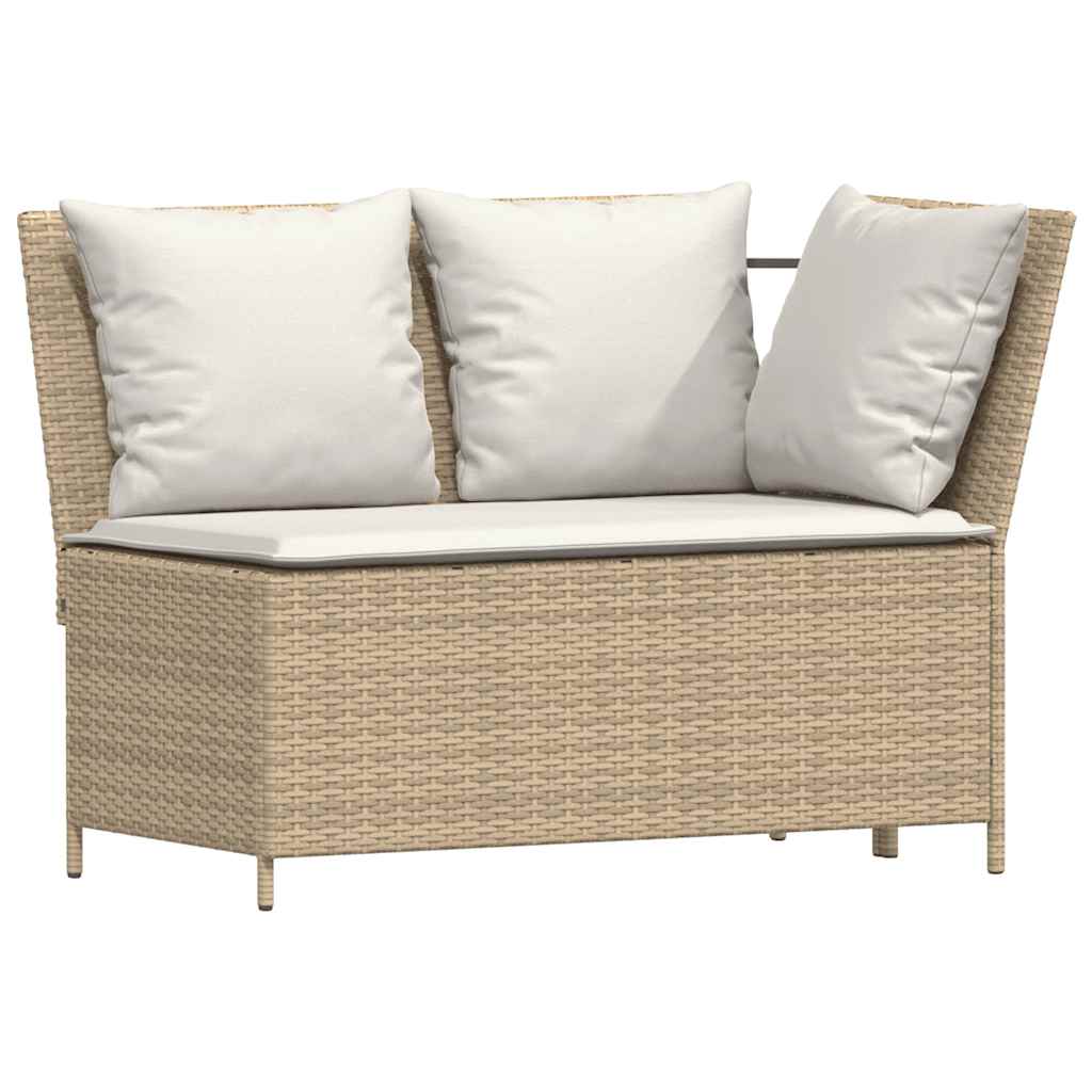 Ensemble à manger de jardin coussins 4 pcs beige résine tressée - XIOS