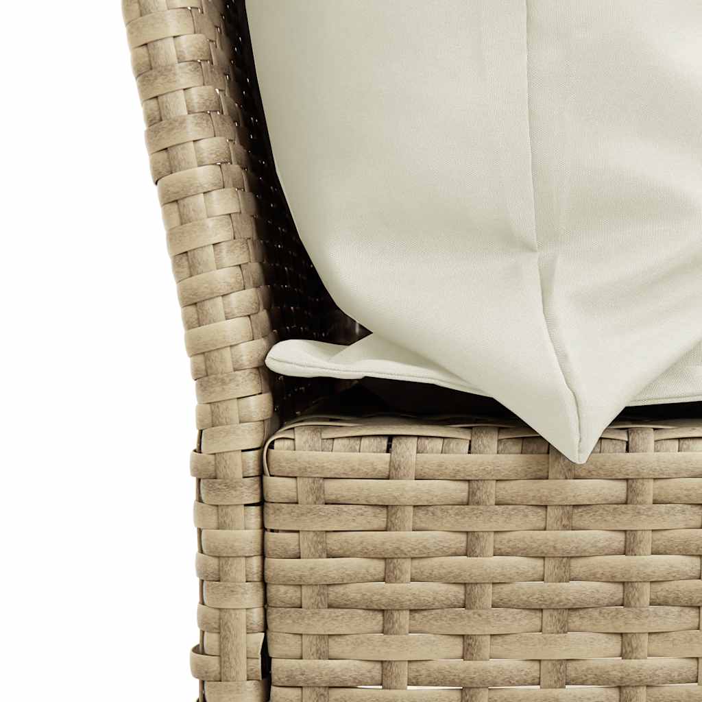 Ensemble à manger de jardin coussins 4 pcs beige résine tressée - XIOS