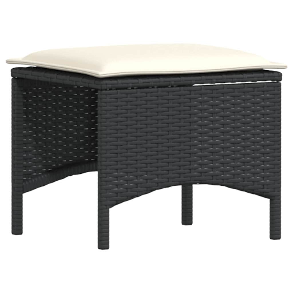 Ensemble à manger de jardin avec coussins 3 pcs Noir - XIOS