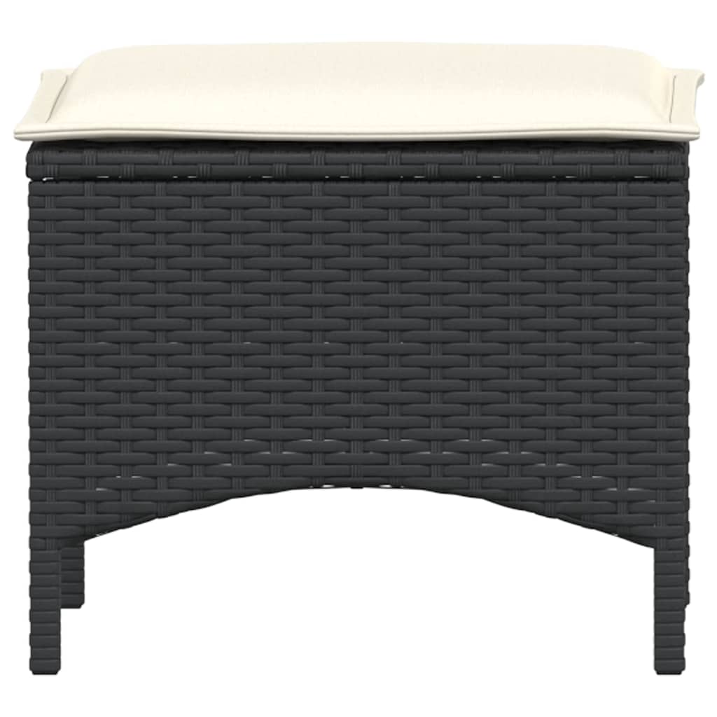 Ensemble à manger de jardin avec coussins 3 pcs Noir - XIOS