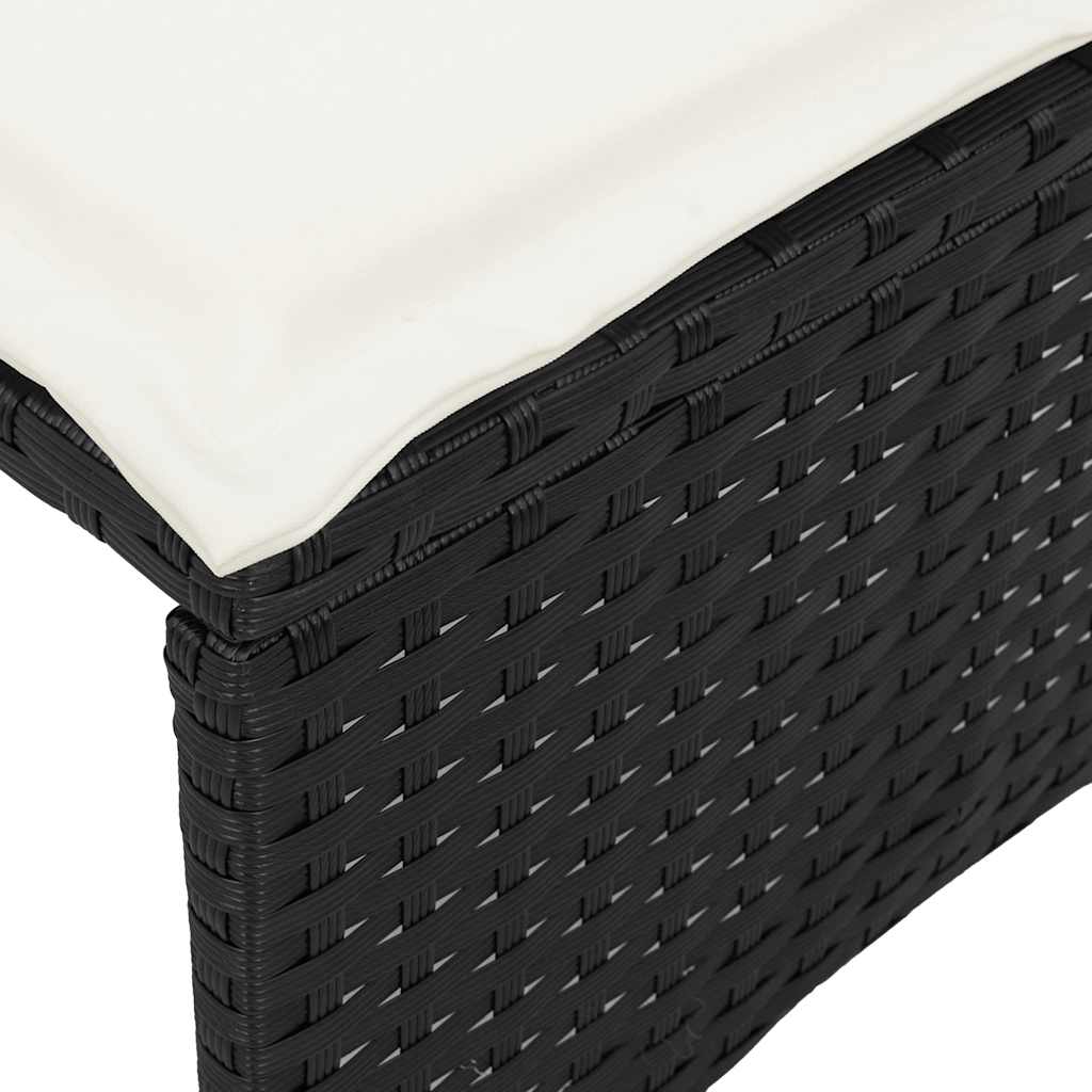 Ensemble à manger de jardin avec coussins 3 pcs Noir - XIOS