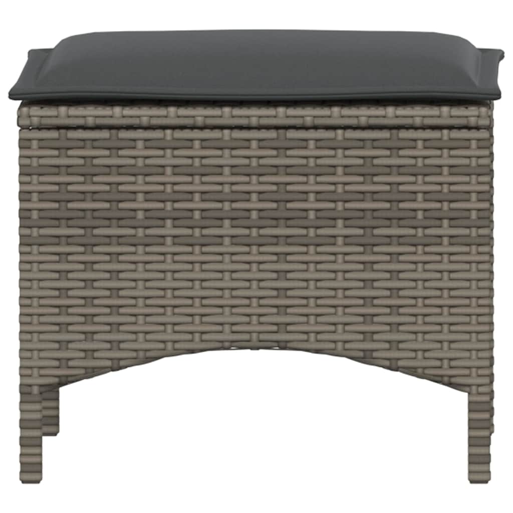Ensemble à manger de jardin 3 pcs coussins gris résine tressée - XIOS