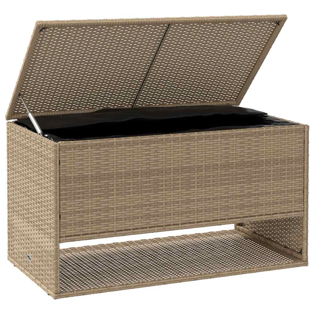 Coffre à coussins d'extérieur beige 100x55x55,5 cm polyrotin Coffres de jardin vidaXL