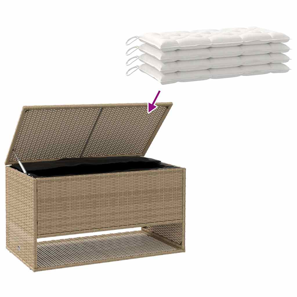 Coffre à coussins d'extérieur beige 100x55x55,5 cm polyrotin Coffres de jardin vidaXL