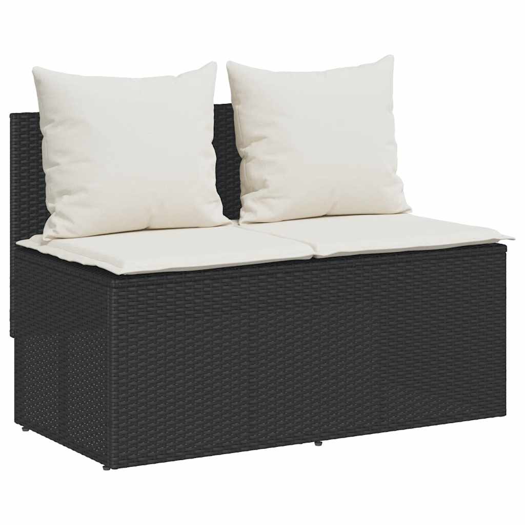 Ensemble à manger de jardin avec coussins 3 pcs Noir - XIOS