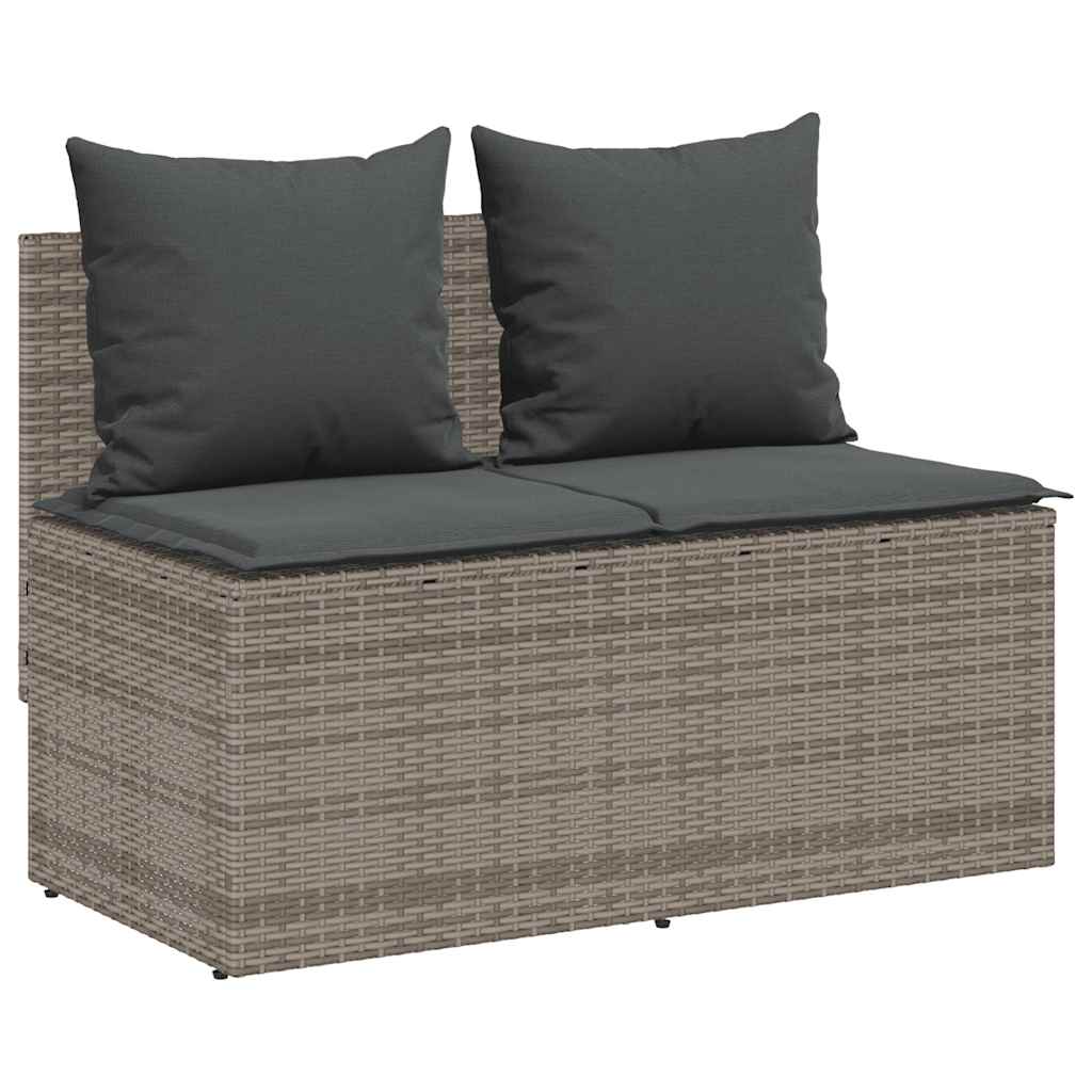 Ensemble à manger de jardin 3 pcs coussins gris résine tressée - XIOS