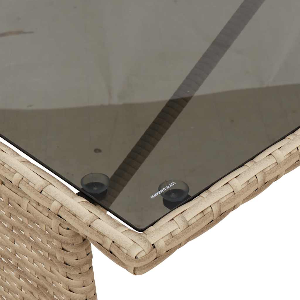 Ensemble à manger de jardin et coussins 3 pcs Beige poly rotin - XIOS