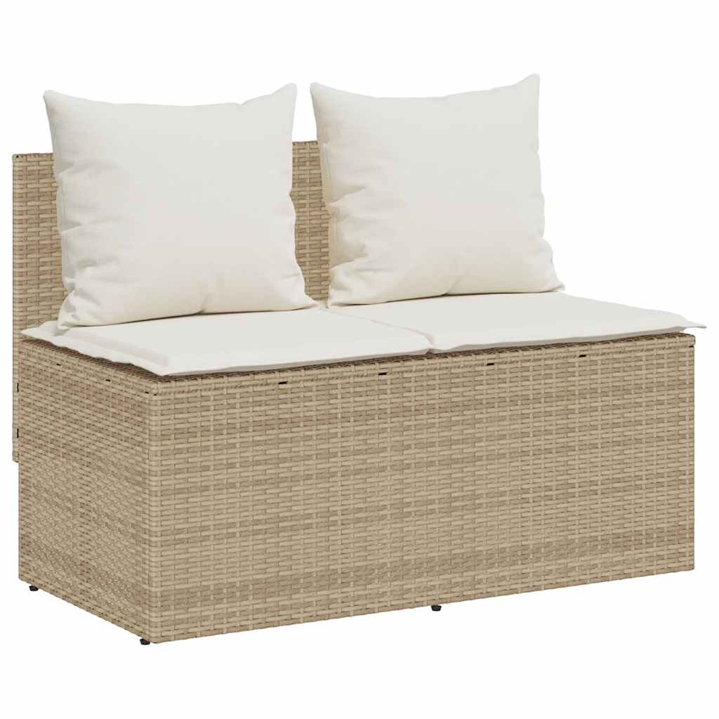 Ensemble à manger de jardin et coussins 3 pcs Beige poly rotin - XIOS