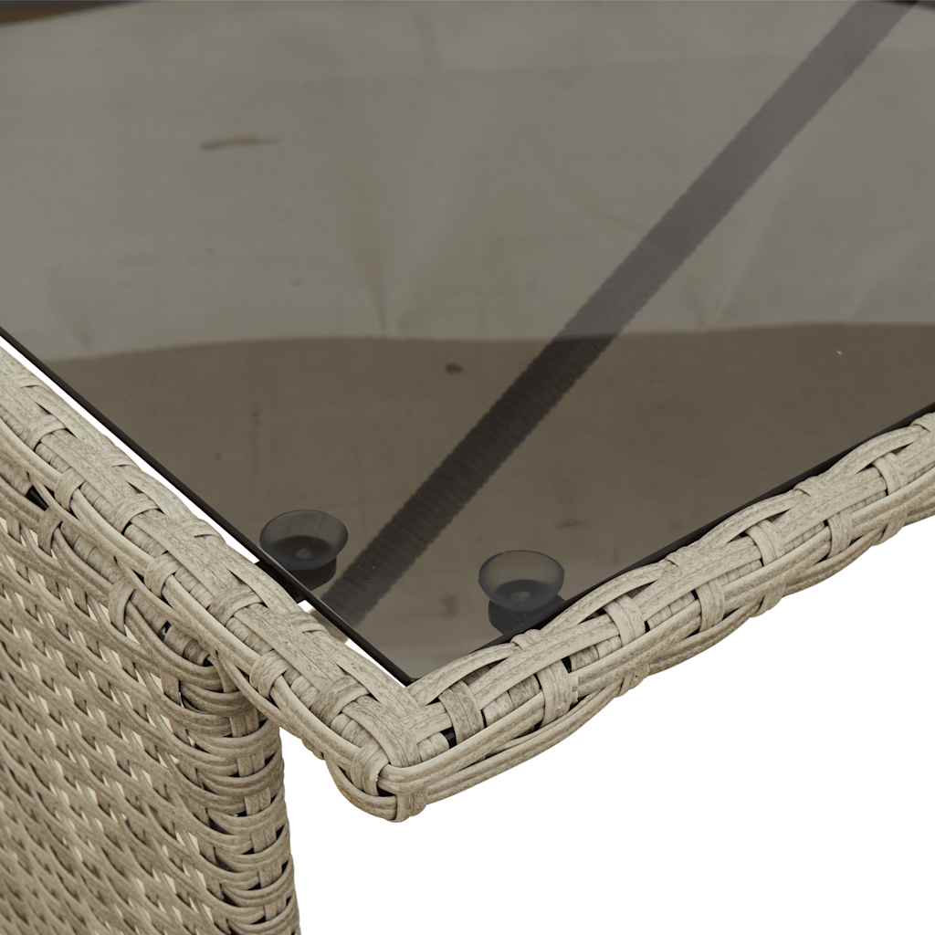 Ensemble à manger de jardin 3pcs coussins gris clair poly rotin - XIOS
