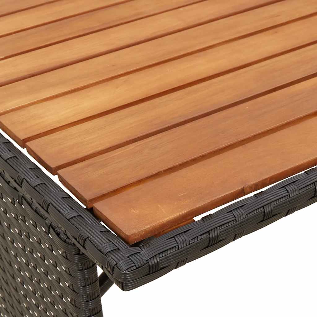 Ensemble de salle à manger de jardin 3 pcs avec coussins noir résine tressée - XIOS