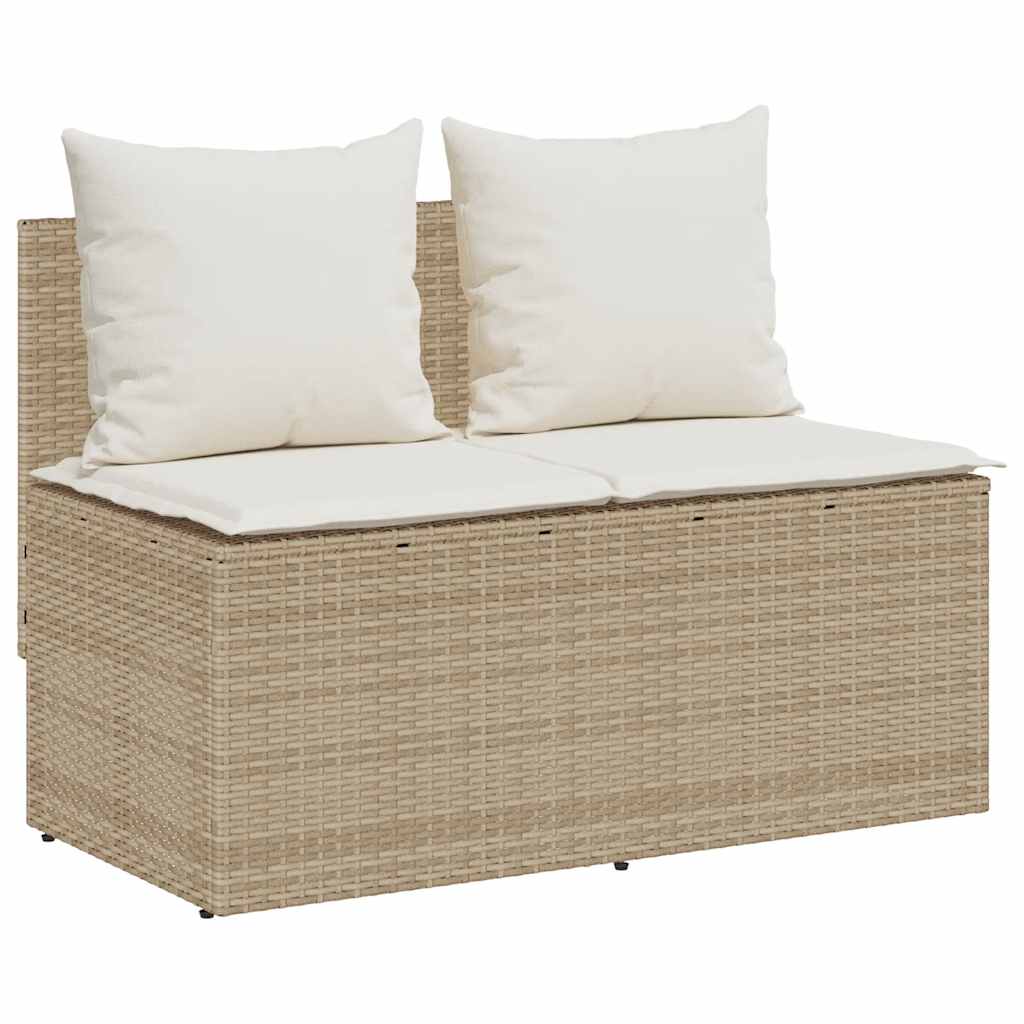Ensemble de salle à manger de jardin 3 pcs avec coussins beige résine tressée - XIOS