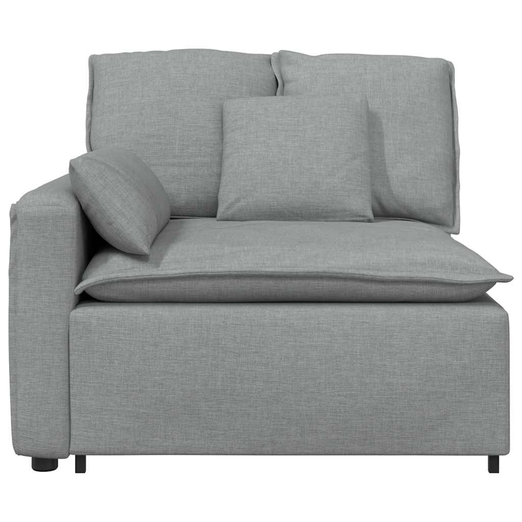 Module d'extrémité d'accoudoir de canapé modulaire avec coussins gris clair 100 cm - XIOS