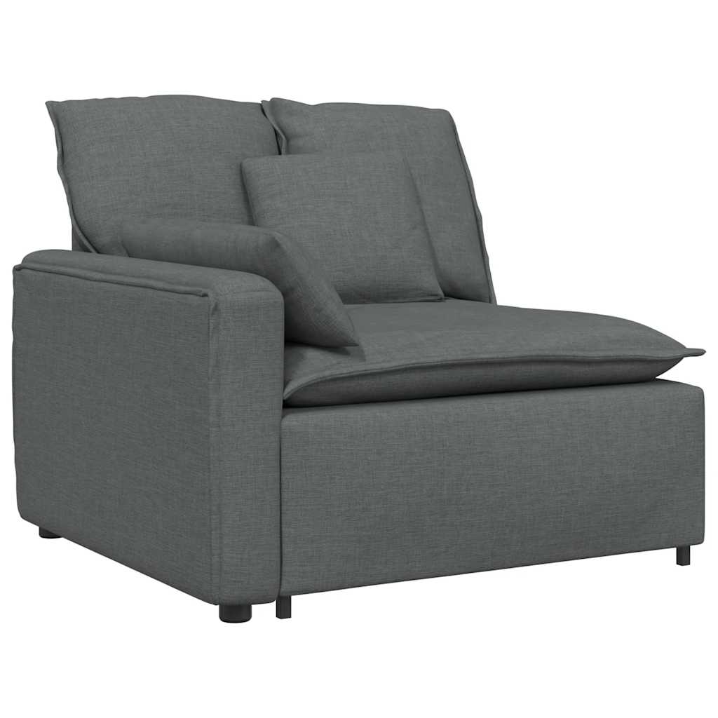Module d'extrémité d'accoudoir de canapé modulaire avec coussins gris foncé 100 cm - XIOS