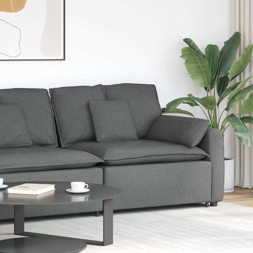 Module d'extrémité d'accoudoir de canapé modulaire avec coussins gris foncé 100 cm - XIOS