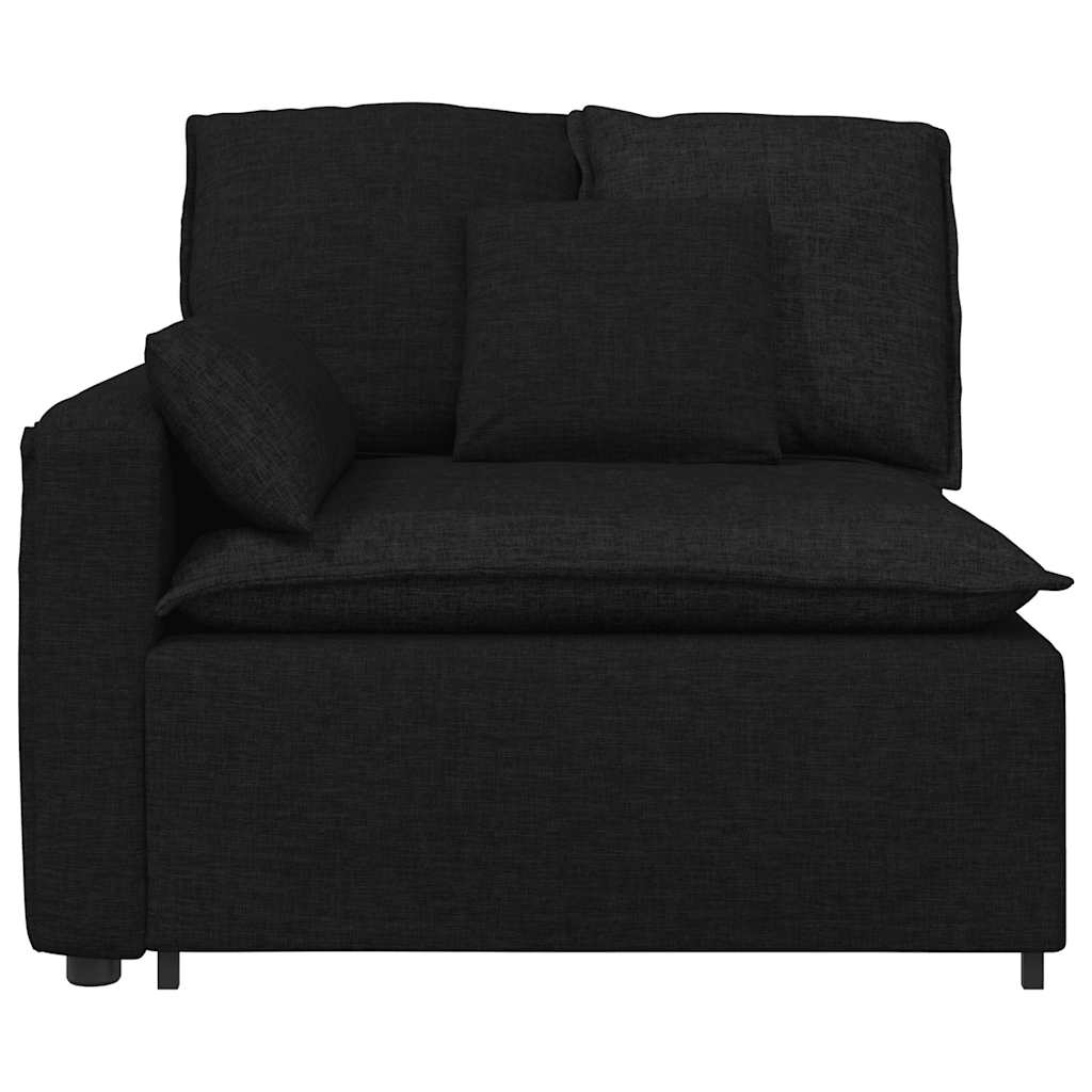 Module d'extrémité d'accoudoir de canapé modulaire avec coussins noirs 100 cm - XIOS