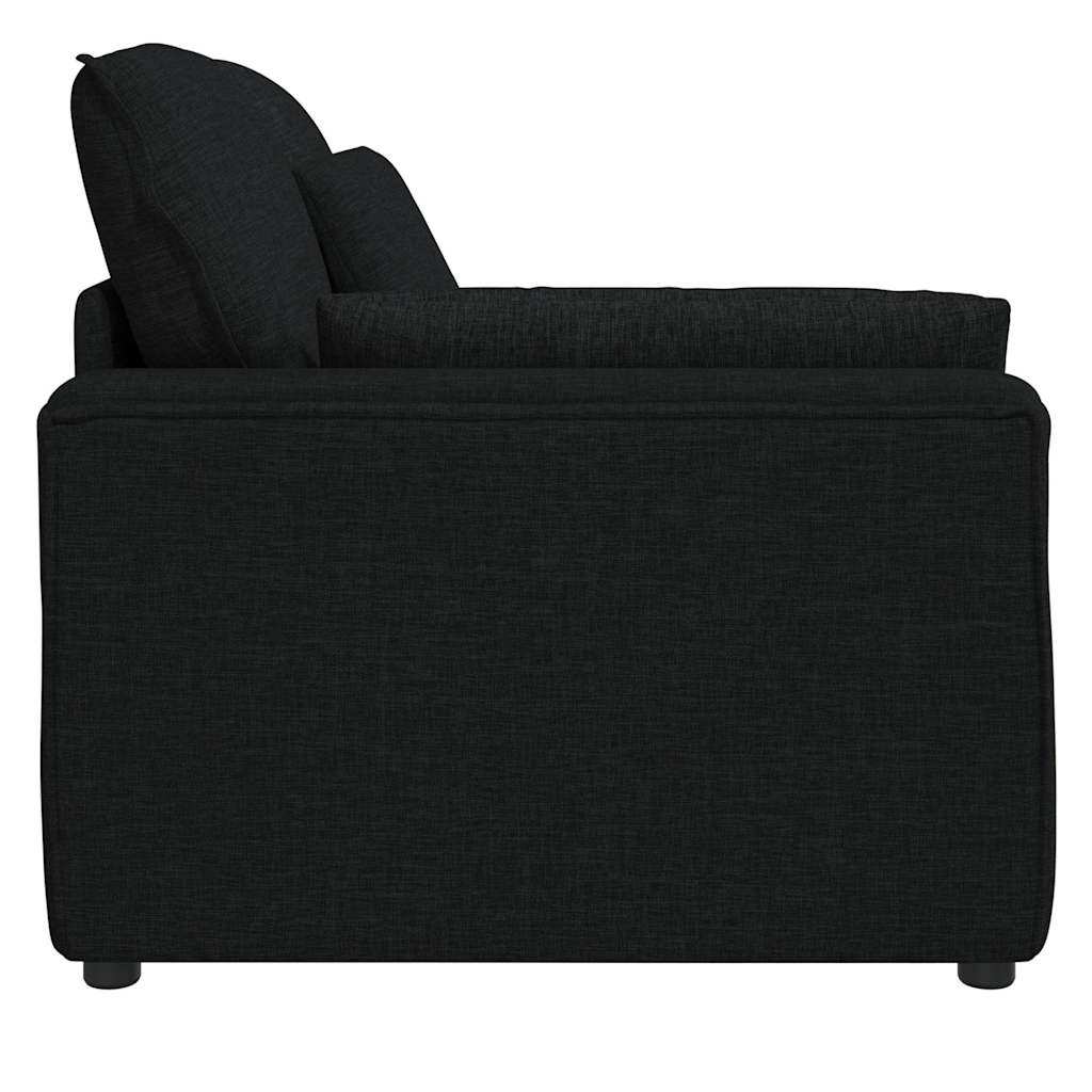 Module d'extrémité d'accoudoir de canapé modulaire avec coussins noirs 100 cm - XIOS