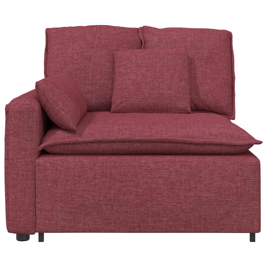 Module d'extrémité d'accoudoir de canapé modulaire avec coussins rouge bordeaux 100 cm - XIOS