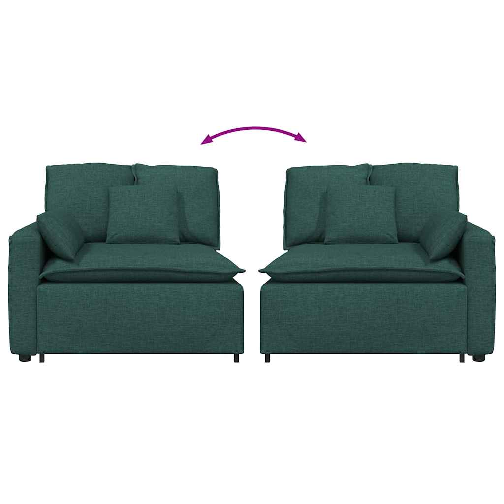 Module d'extrémité d'accoudoir de canapé modulaire avec coussins vert foncé 100 cm - XIOS
