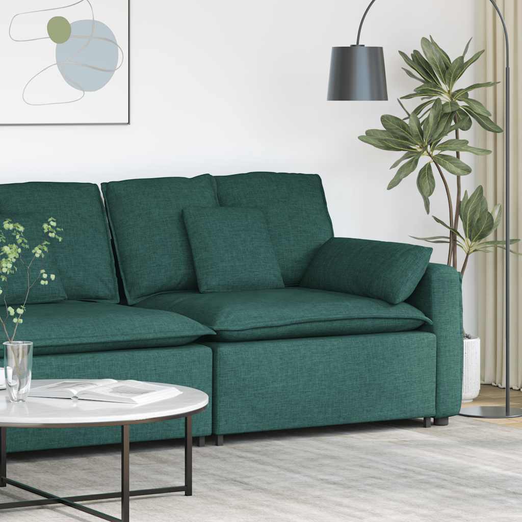 Module d'extrémité d'accoudoir de canapé modulaire avec coussins vert foncé 100 cm - XIOS