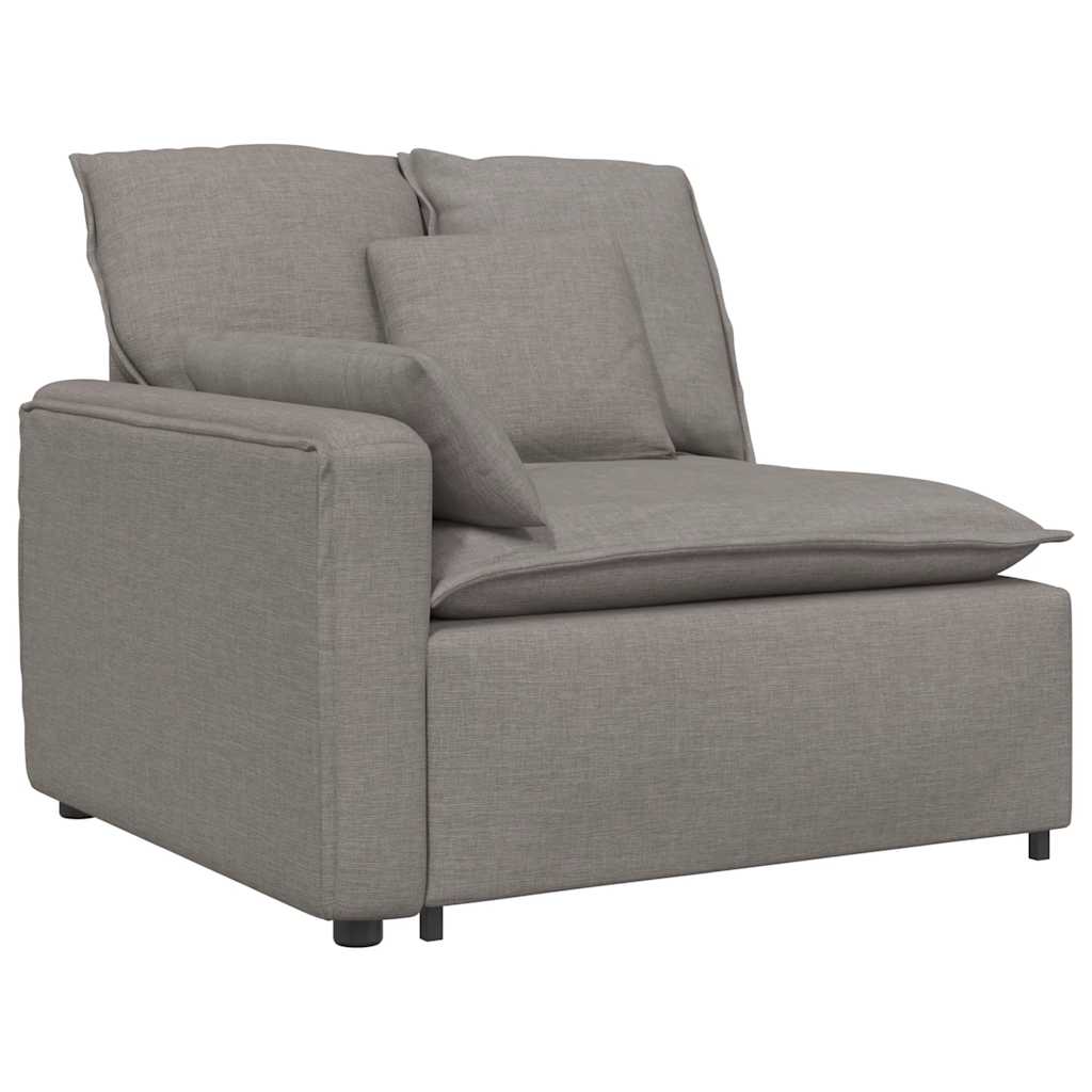 Module d'extrémité d'accoudoir de canapé modulaire avec coussins taupe 100 cm - XIOS