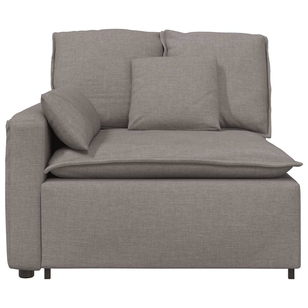 Module d'extrémité d'accoudoir de canapé modulaire avec coussins taupe 100 cm - XIOS