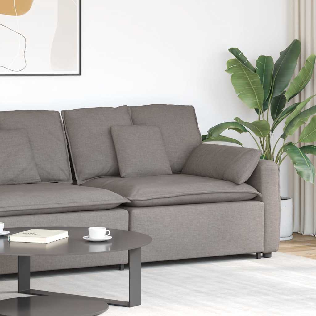 Module d'extrémité d'accoudoir de canapé modulaire avec coussins taupe 100 cm - XIOS