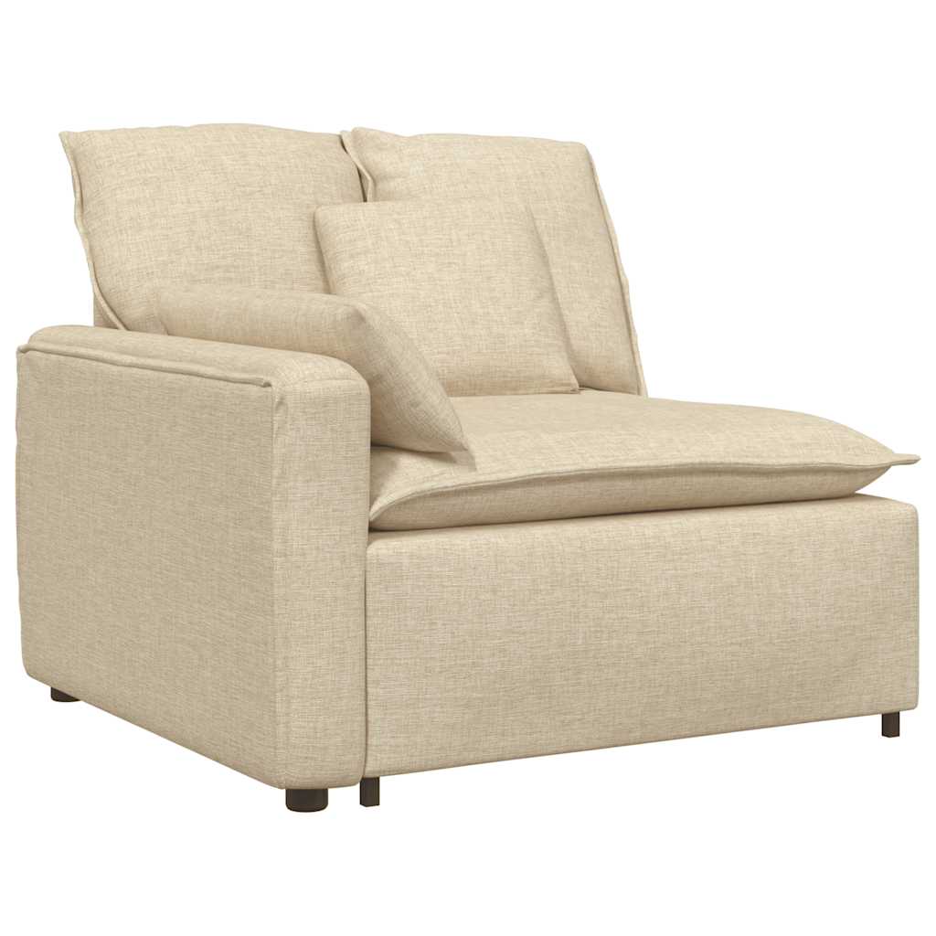 Module d'extrémité d'accoudoir de canapé modulaire avec coussins crème 100 cm - XIOS