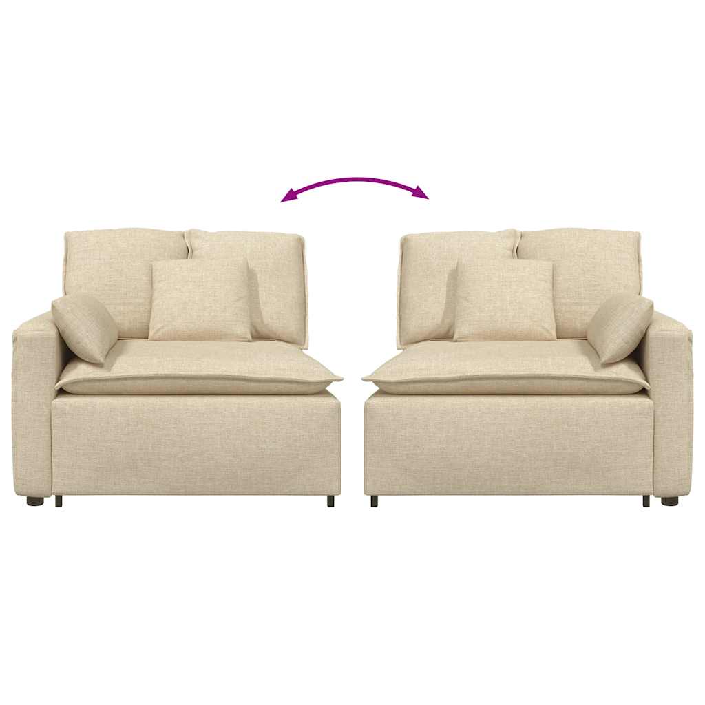 Module d'extrémité d'accoudoir de canapé modulaire avec coussins crème 100 cm - XIOS
