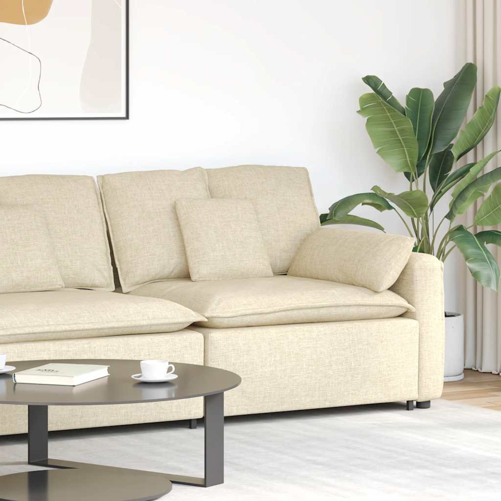 Module d'extrémité d'accoudoir de canapé modulaire avec coussins crème 100 cm - XIOS