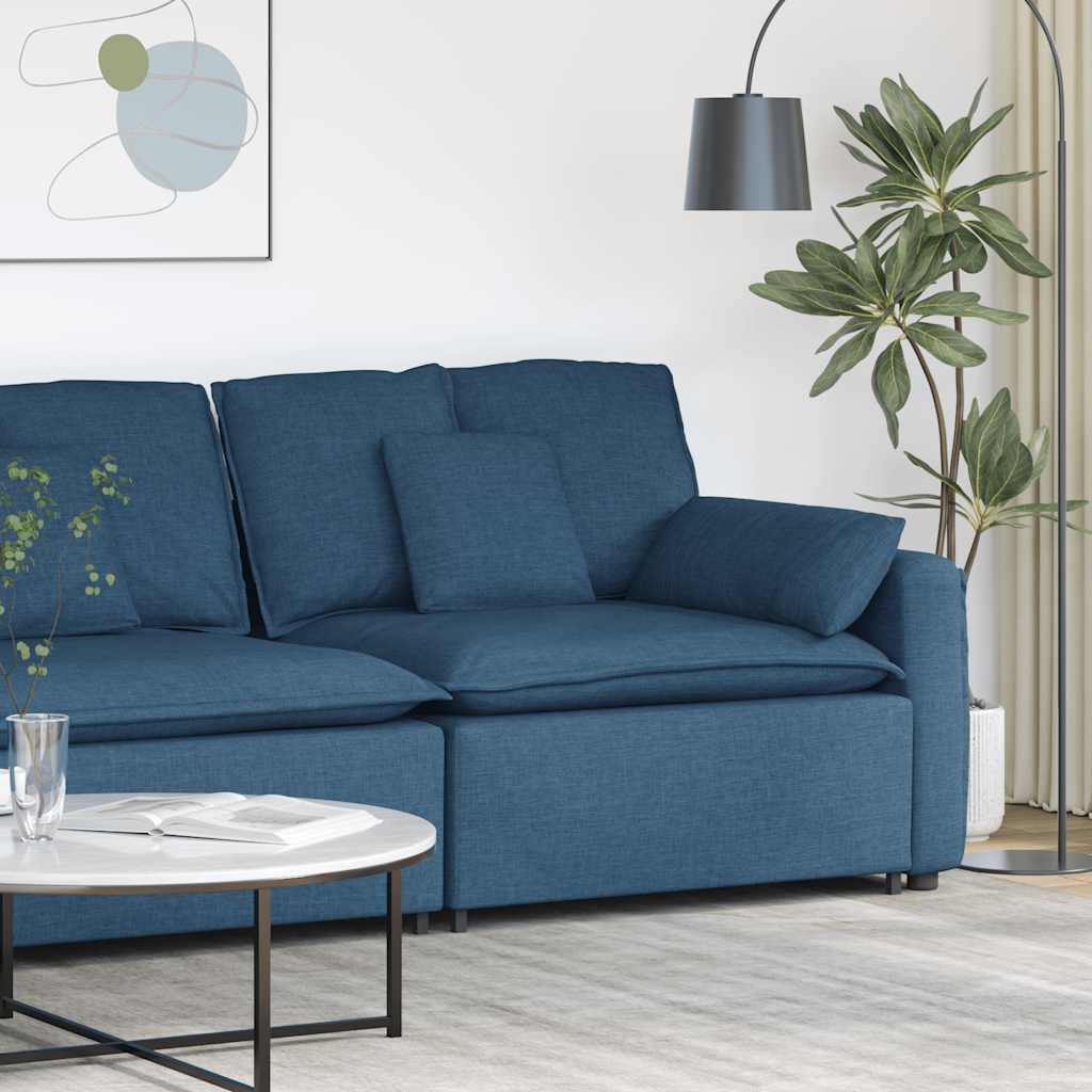 Module d'extrémité d'accoudoir de canapé modulaire avec coussins bleus 100 cm - XIOS